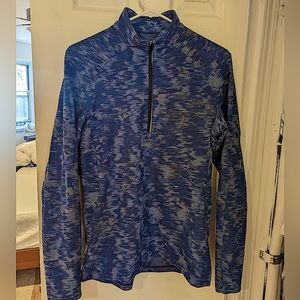 lululemon Surge Half Zip Long Sleeve Running Sweater Blue and Grey Heathered XS